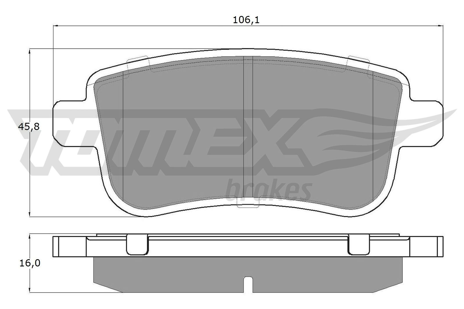 Obrázok Sada brzdových platničiek kotúčovej brzdy TOMEX Brakes  TX1638